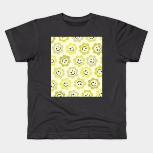 Yellow Flower Happy Faces Kids T-Shirt